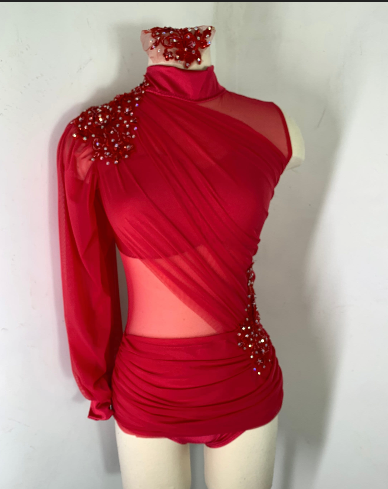 red contemporary dance costumes