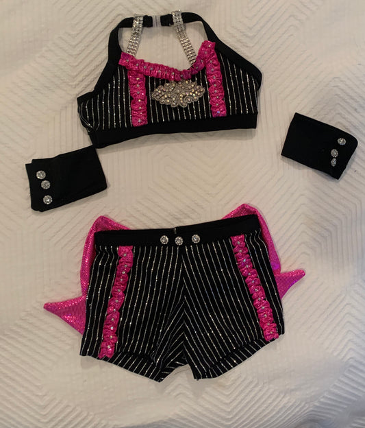 PARIS Pink pinstripe jazz / tap dance costume