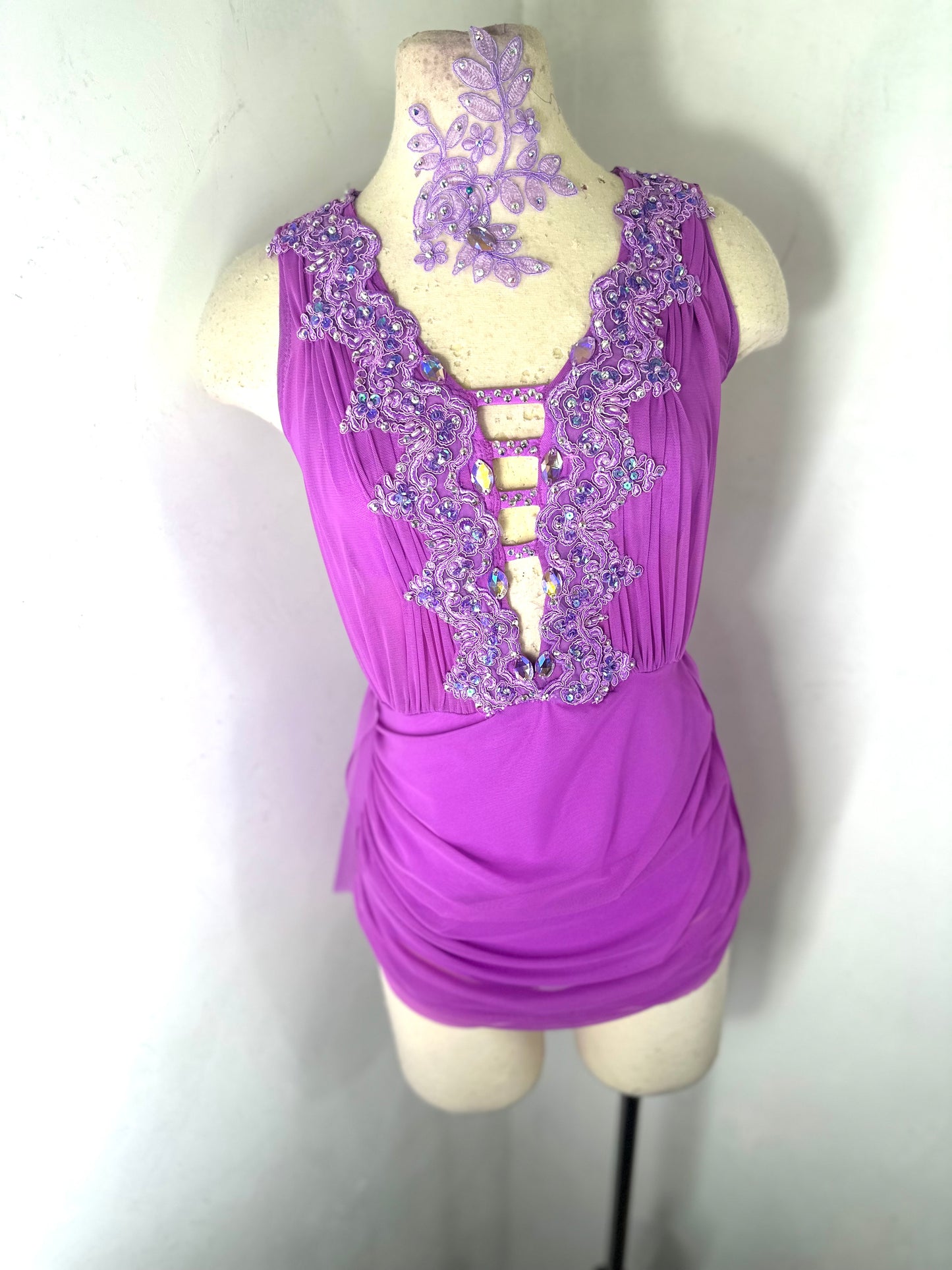 SAGE violet draped lyrical  dance costume