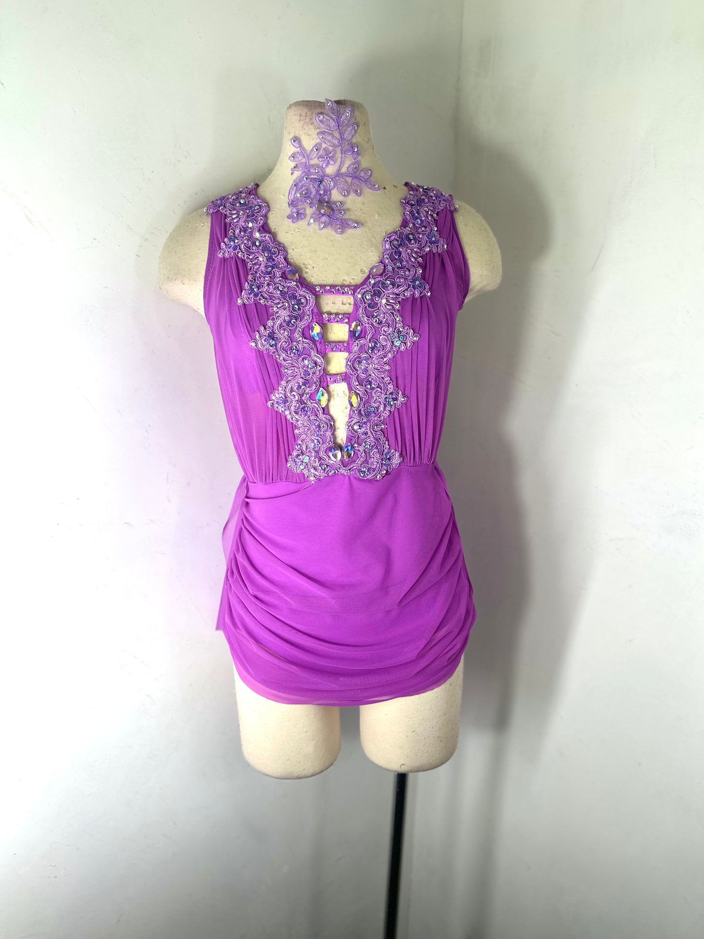 SAGE violet draped lyrical  dance costume