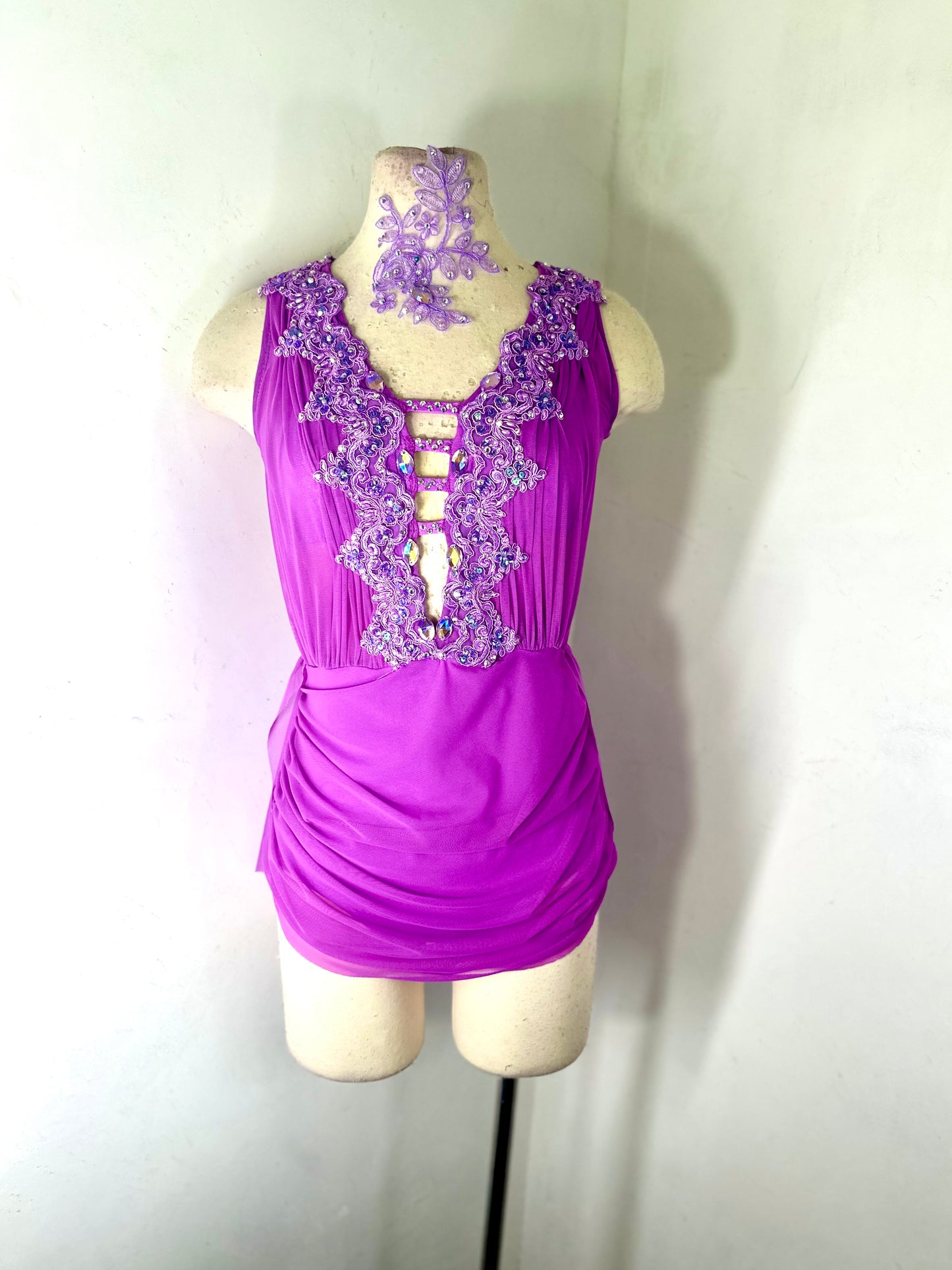 SAGE violet draped lyrical  dance costume