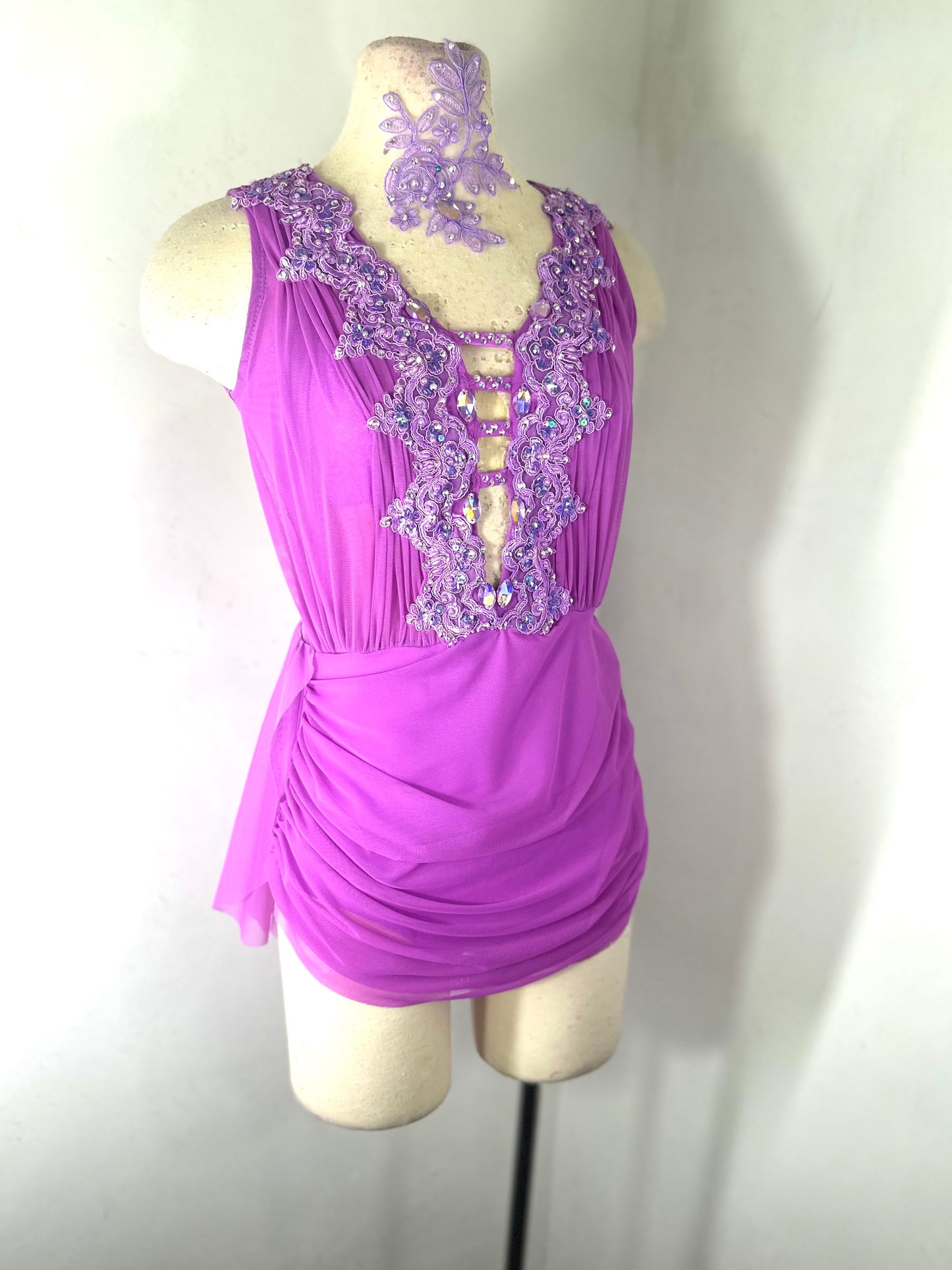 SAGE violet draped lyrical  dance costume