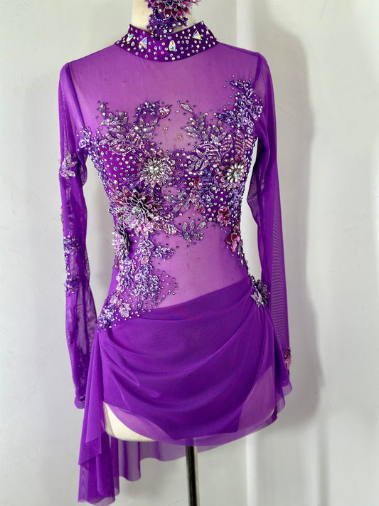 ISABELLE PLUM draped  dance costume with gorgeous appliques