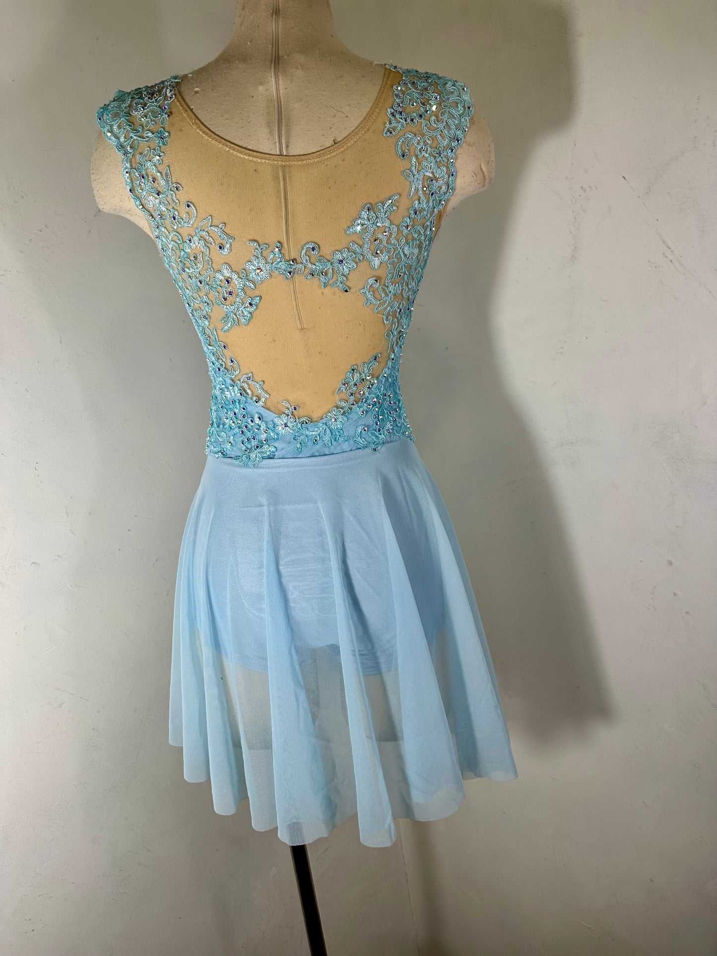 DAPHNE Blue draped Figure Skating Dress