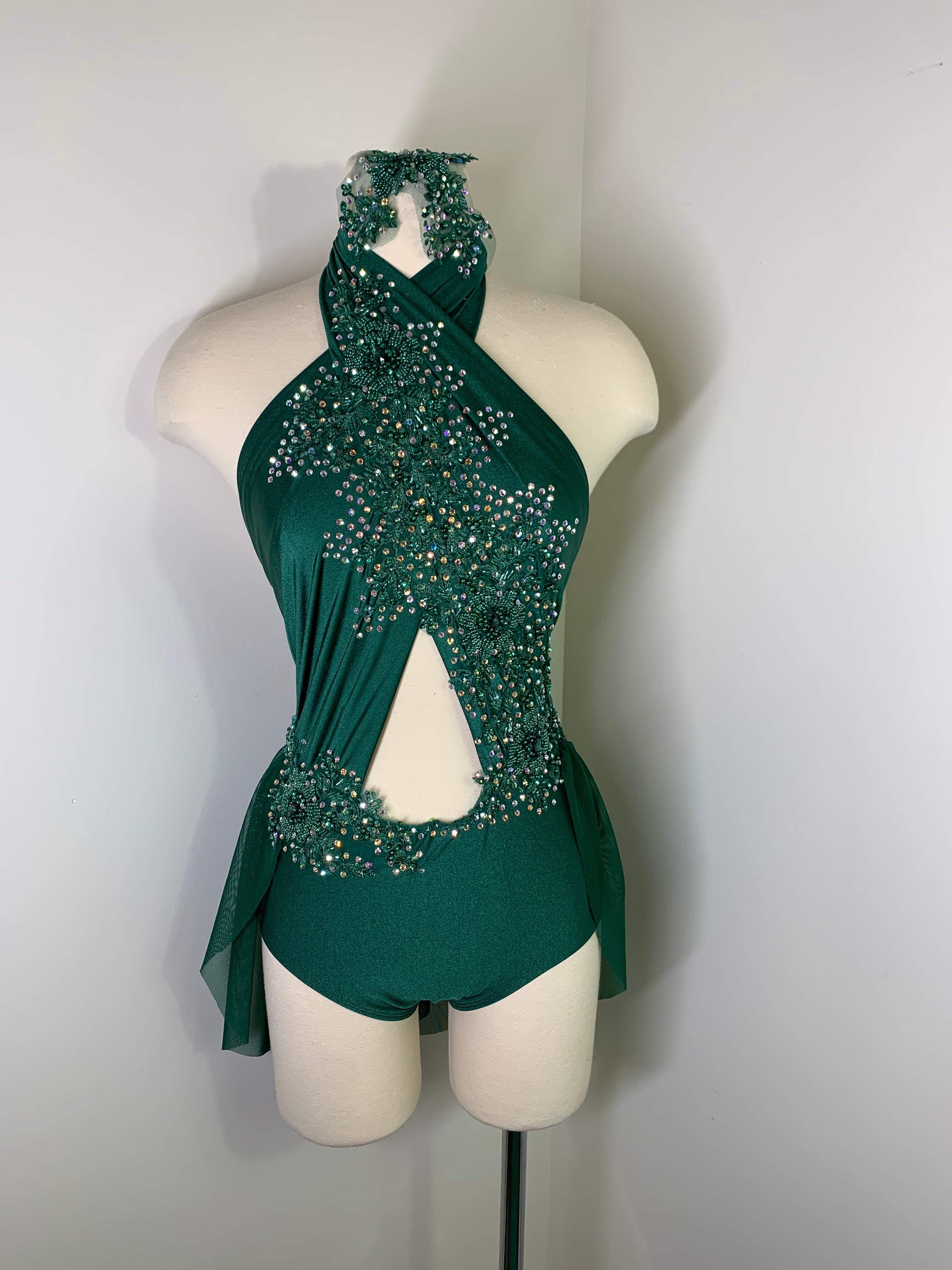 Emerald green hotsell dance costume