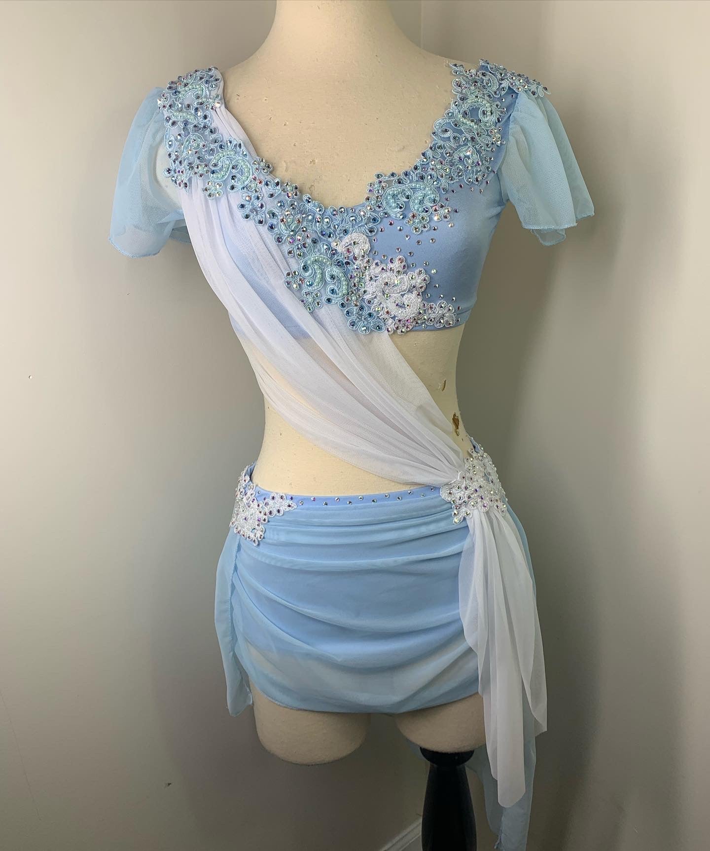 Light blue dance skirt best sale